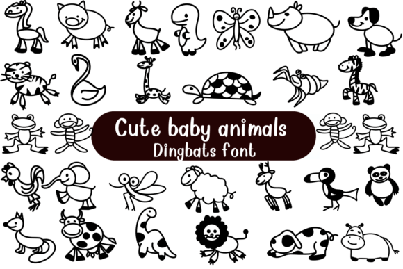 Cute Baby Animals Font for Web Design